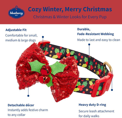 10+ Designs Holiday Christmas Festival Dog Collars, Collar Covers