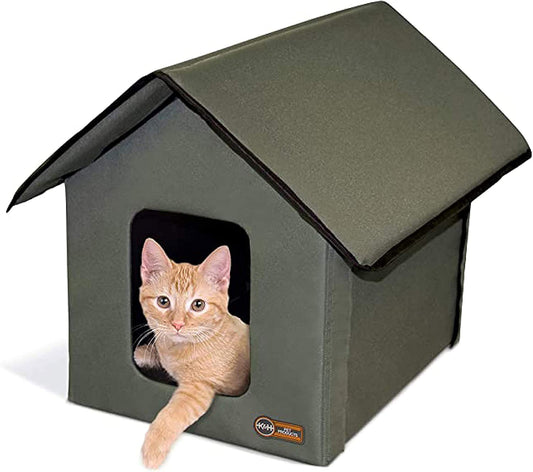 Original Outdoor Heated Kitty House Cat Shelter 19 X 22 X 17 Inches - Heated or Unheated